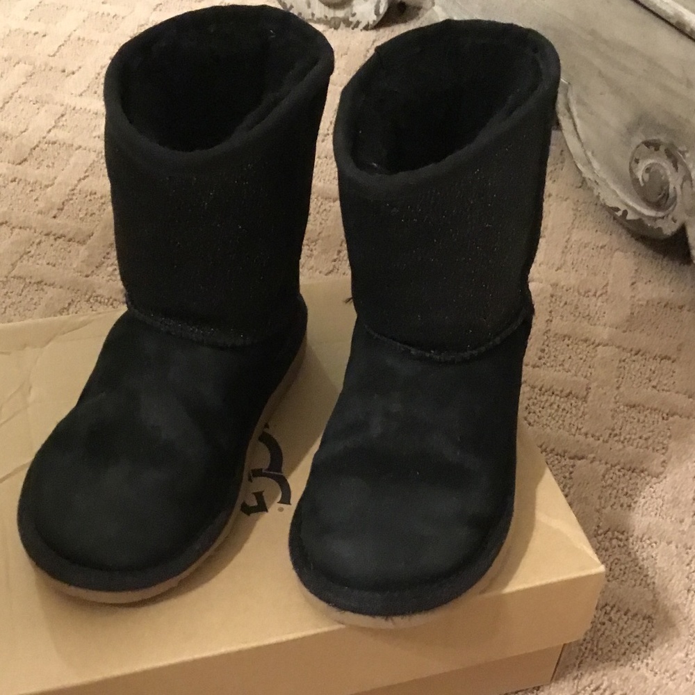 Black Sparkle UGG Boots Girls Size 12